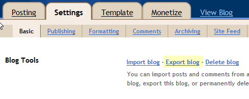 Export From Blogger